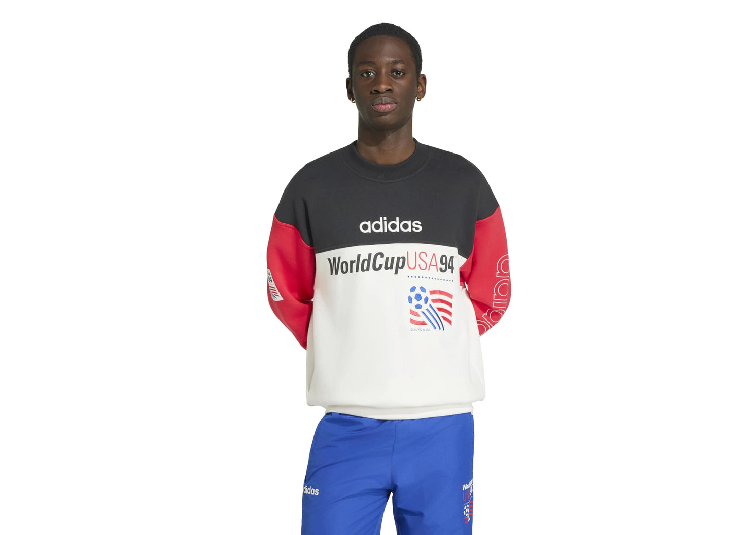 Sudadera con gráficos Adidas USA 94 en negro / blanco nube