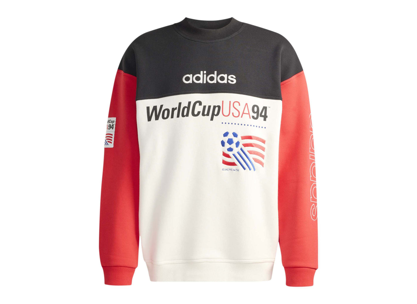 Sudadera con gráficos Adidas USA 94 en negro / blanco nube