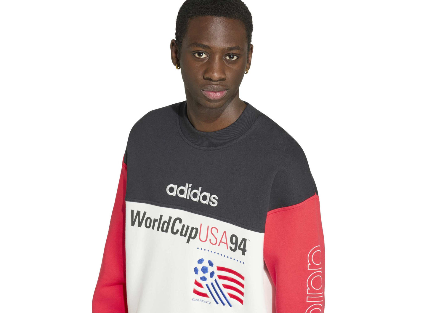 Sudadera con gráficos Adidas USA 94 en negro / blanco nube