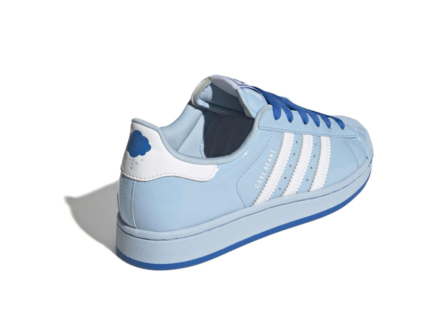 Women's Adidas Care Bears Superstar II in Clear Sky / White — view 2