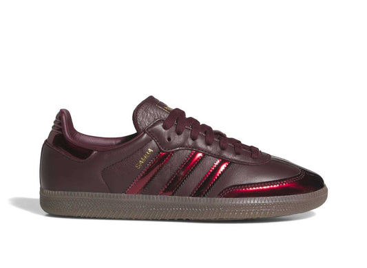 Women's Adidas Samba OG LT in Maroon / Gold Metallic