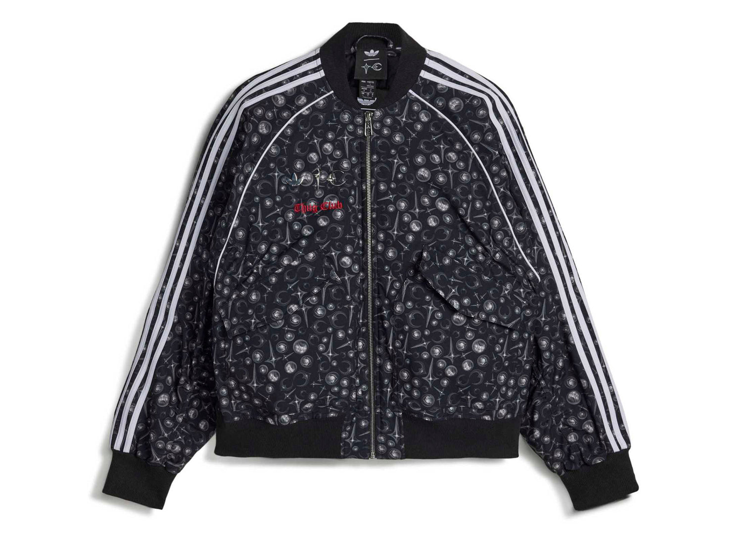 Adidas x Thug Club Short Sleeve Track Jacket in Black / White