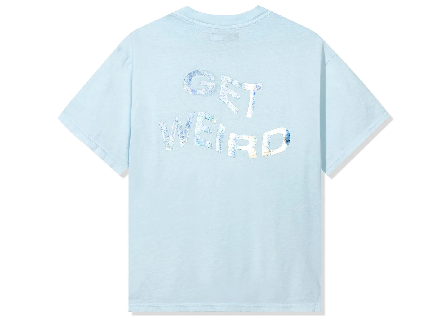 Anti Social Social Club Get Weird Hologram Tee in Sky Blue
