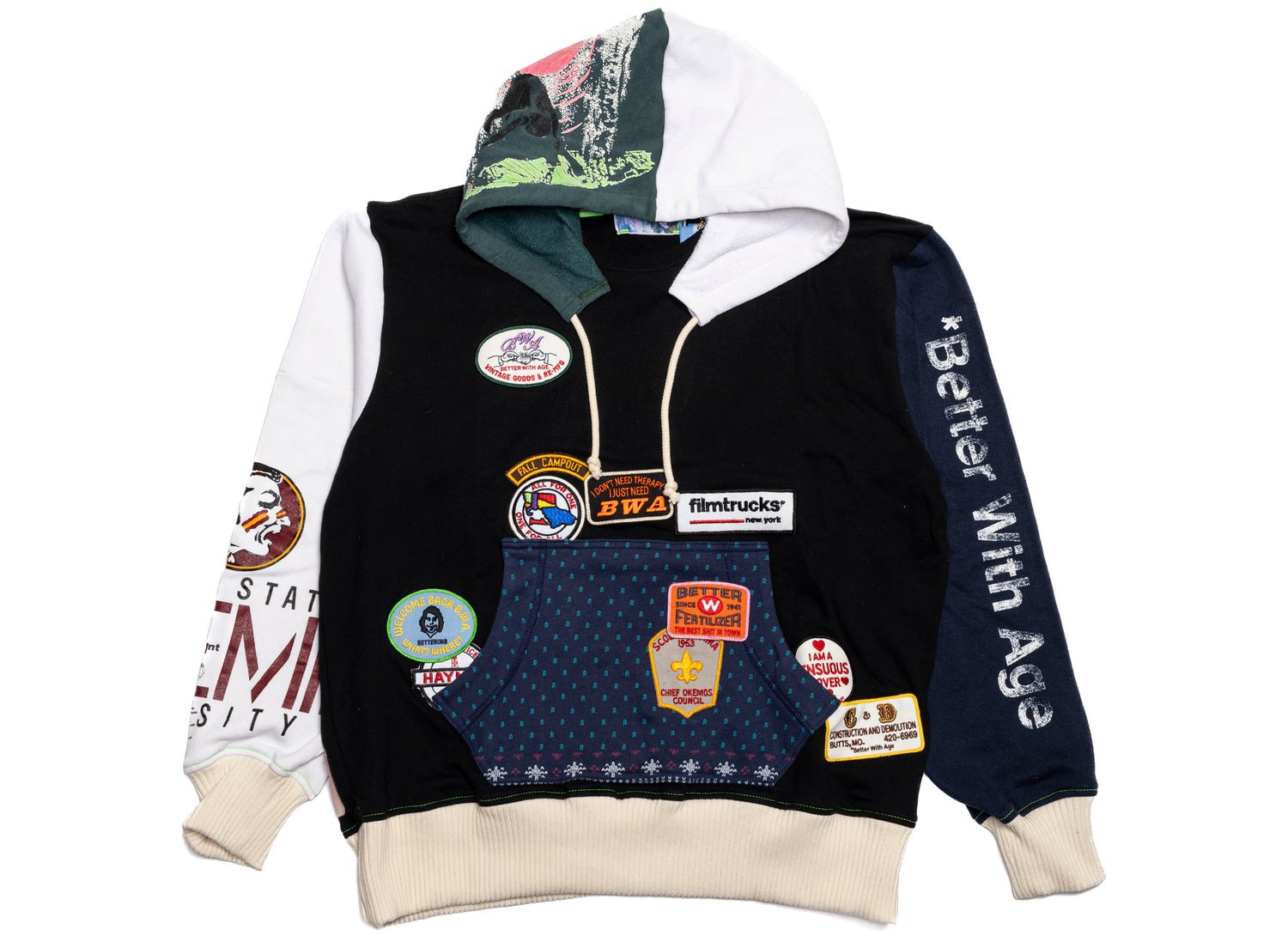 Better With Age Brando Afterhood Hoodie in Multi, men's hooded sweatshirt
