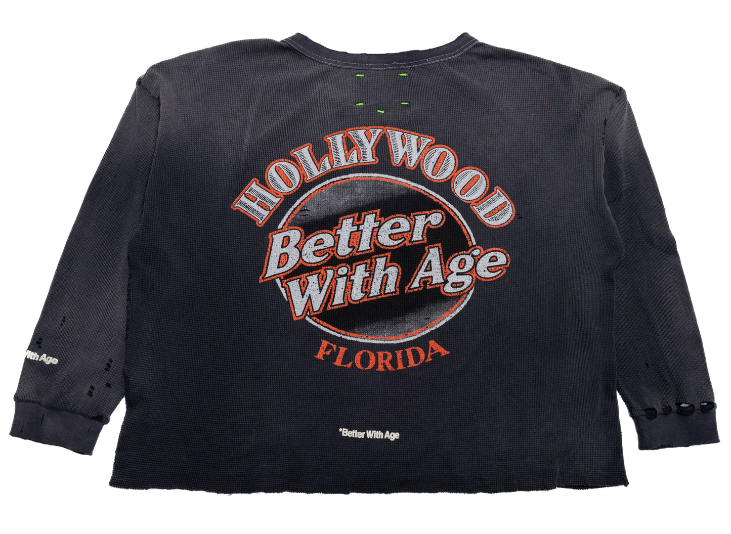 Better With Age Florence Waffle Long Sleeve in Black, men's long sleeve shirt, view 2