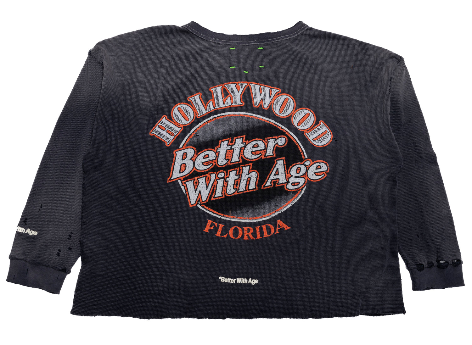 Better With Age Florence Waffle Long Sleeve in Black, men's long sleeve shirt, view 2