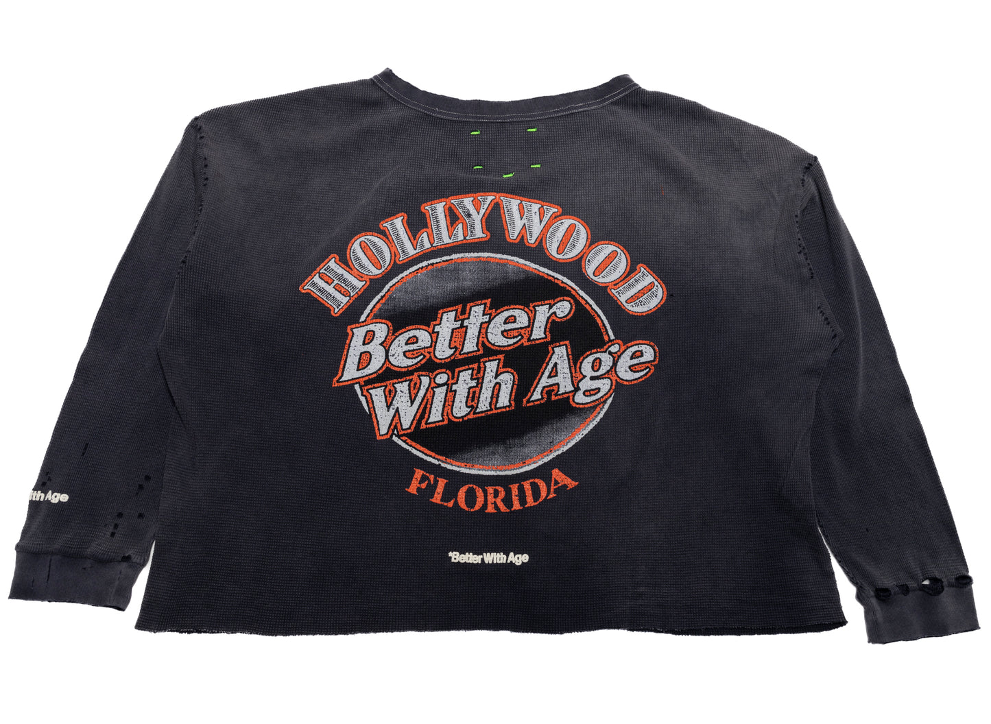Better With Age Florence Waffle Long Sleeve in Black, men's long sleeve shirt, view 2
