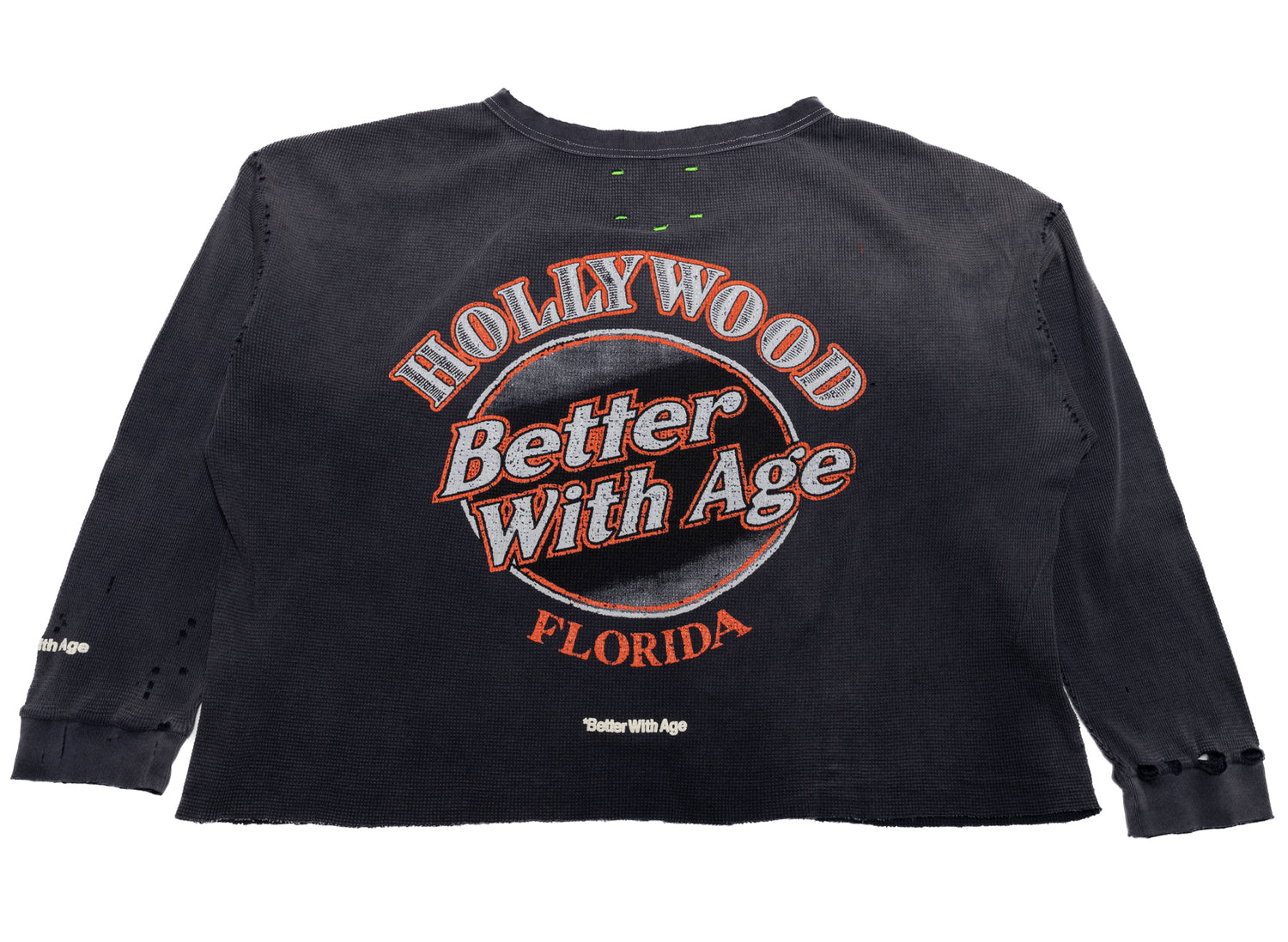 Better With Age Florence Waffle Long Sleeve in Black, men's long sleeve shirt, view 2
