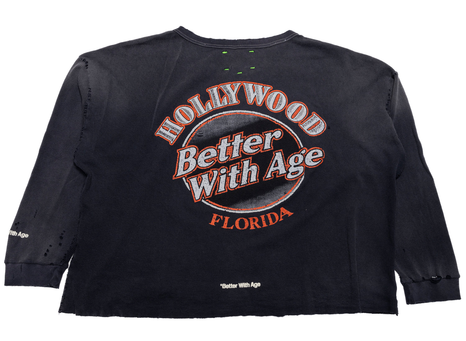 Better With Age Florence Waffle Long Sleeve in Black, men's long sleeve shirt, view 2