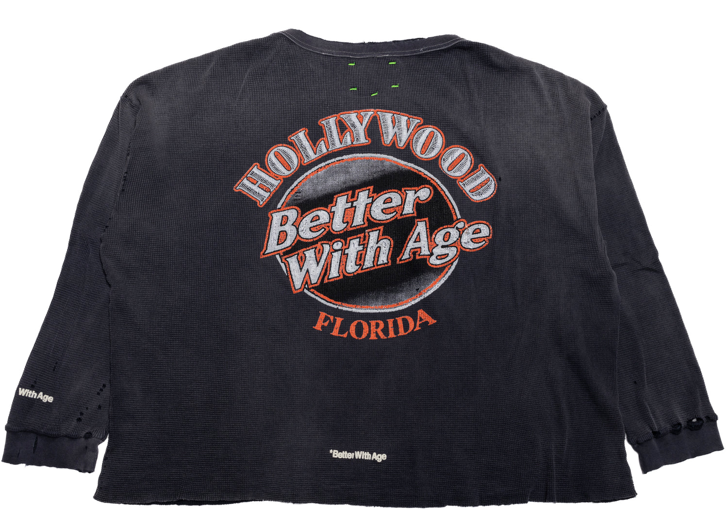 Better With Age Florence Waffle Long Sleeve in Black, men's long sleeve shirt, view 2