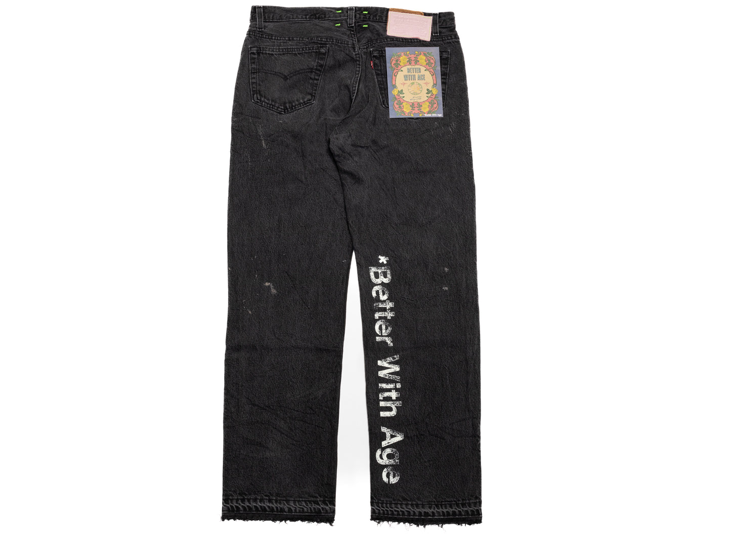 Better With Age Momma Denim in Black, men's handmade denim jeans, view 2