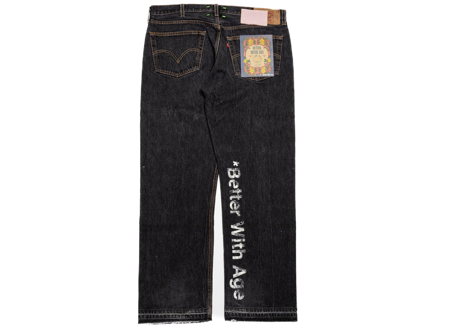 Better With Age Momma Denim in Black, men's handmade denim jeans, view 2