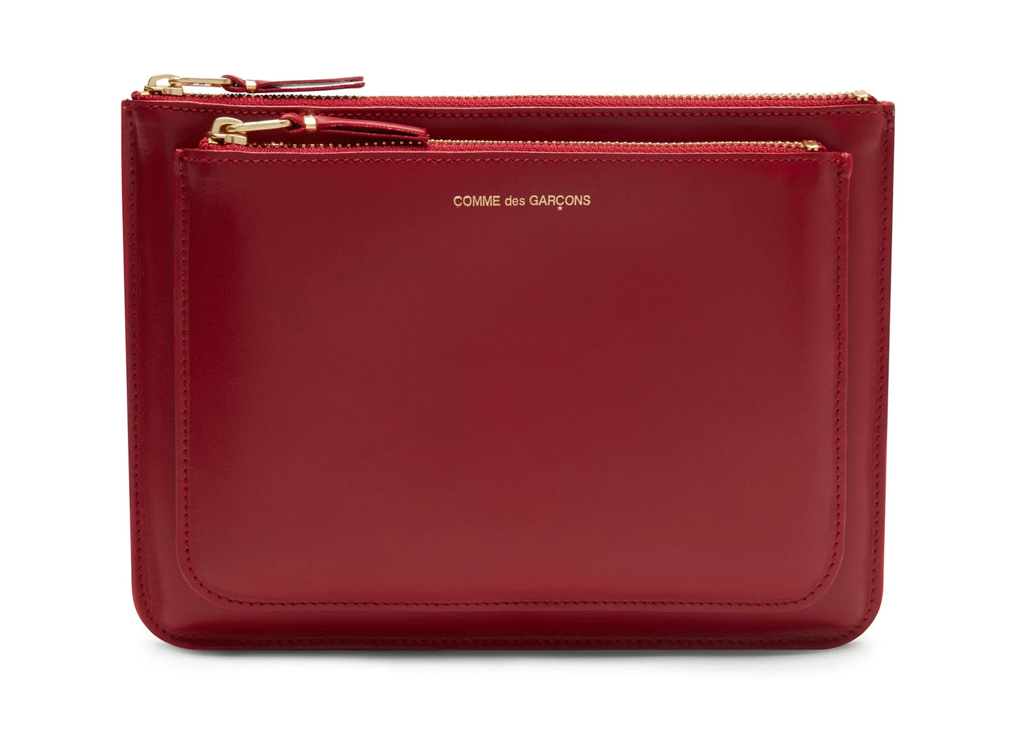 Comme des Garçon Outside Pocket Zip Pouch in Red