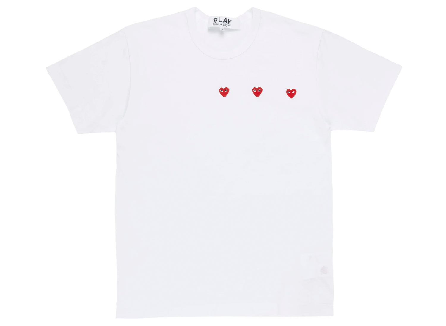Comme des Garçons Play Triple Heart Tee in White