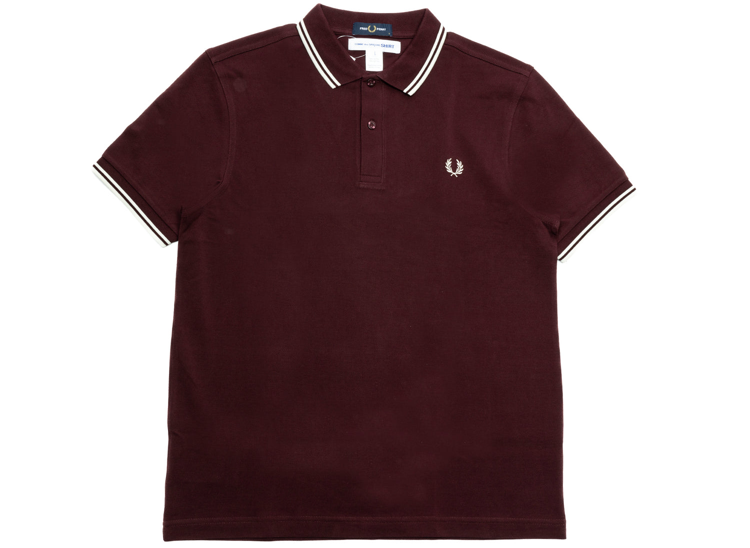 Comme des Garçons SHIRT x Fred Perry Strong Will Polo Shirt in Maroon
