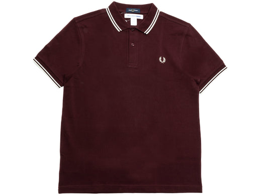 Comme des Garçons SHIRT x Fred Perry Strong Will Polo Shirt in Maroon