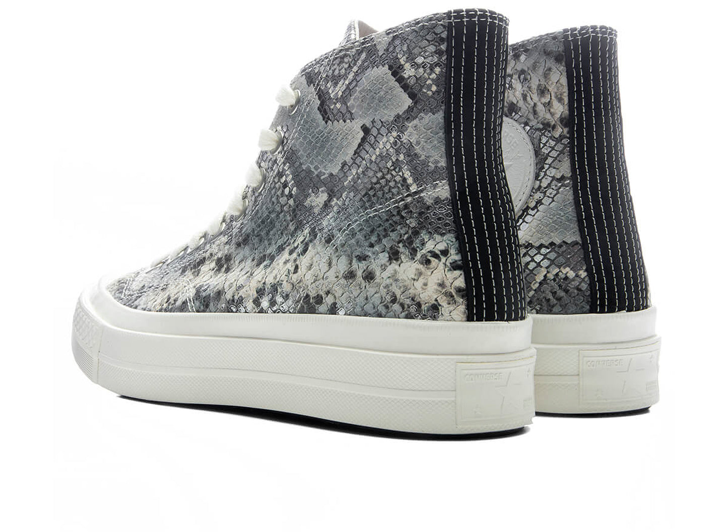 Converse Chuck Taylor All Star First String Hi in 'Silver / Black' Snake — view 2