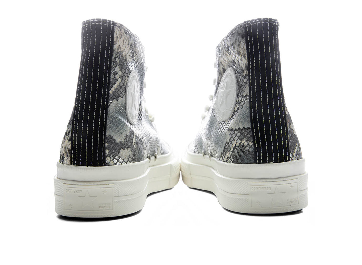 Converse Chuck Taylor All Star First String Hi in 'Silver / Black' Snake — view 3