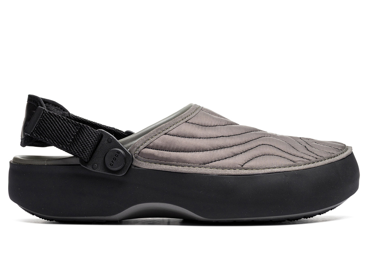Crocs Classic Elevated Quilted Clog in Grey / Black