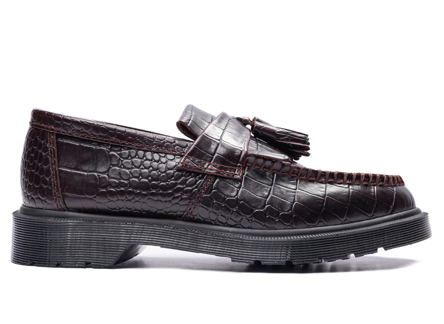 Dr. Martens Adrian Croc Atlas Croc Emboss in Spiced Brown, men's loafer