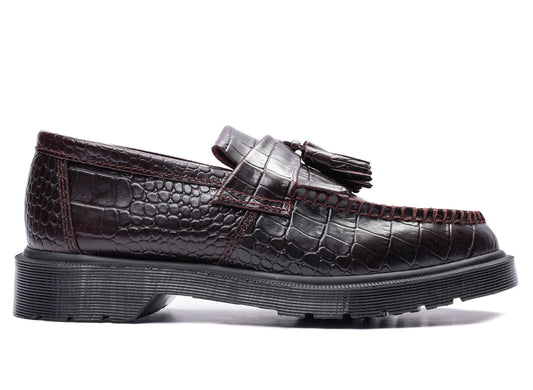 Dr. Martens Adrian Croc Atlas Croc Emboss in Spiced Brown, men's loafer