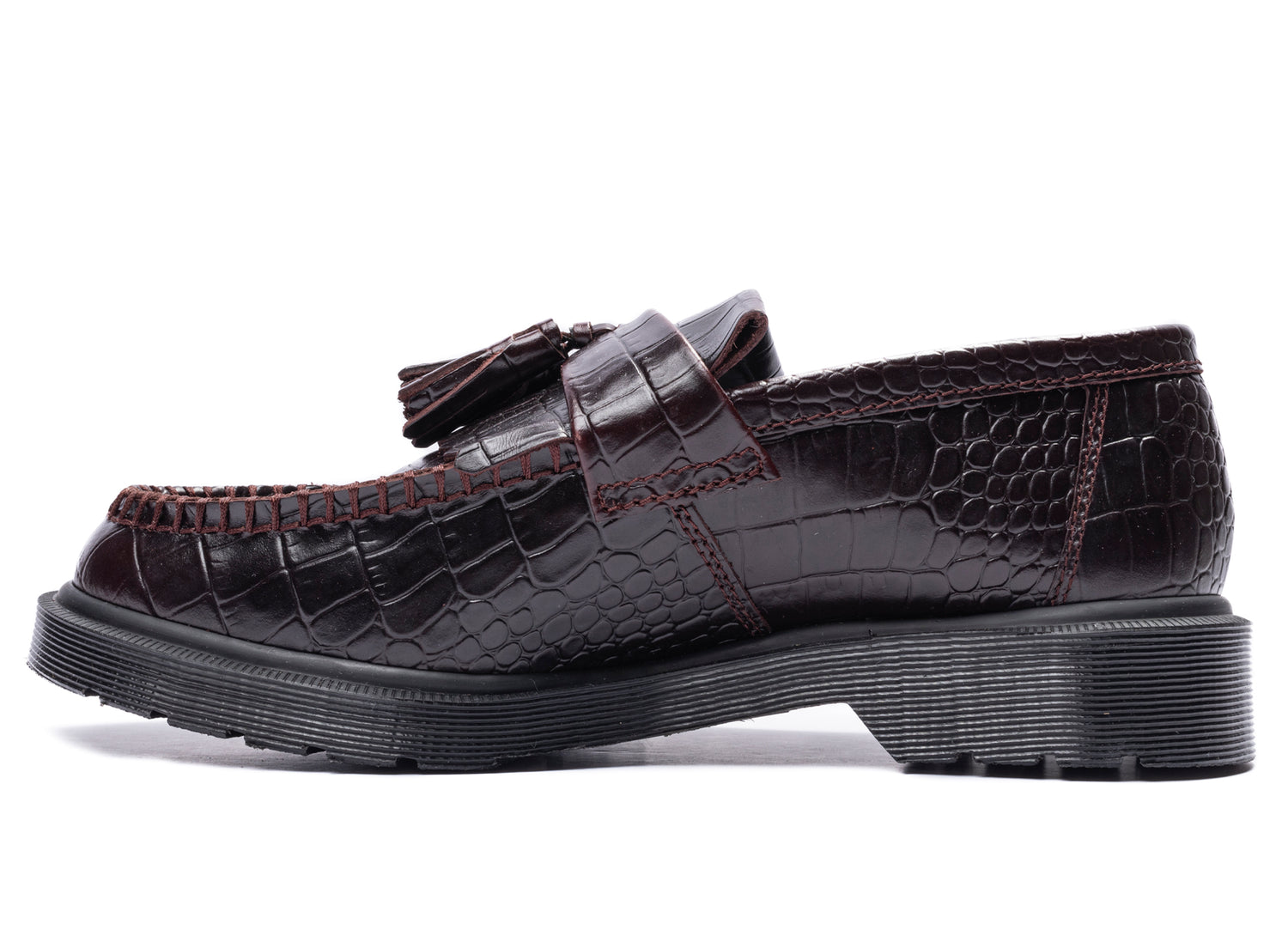 Dr. Martens Adrian Croc Atlas Croc Emboss in Spiced Brown, men's loafer, view 3