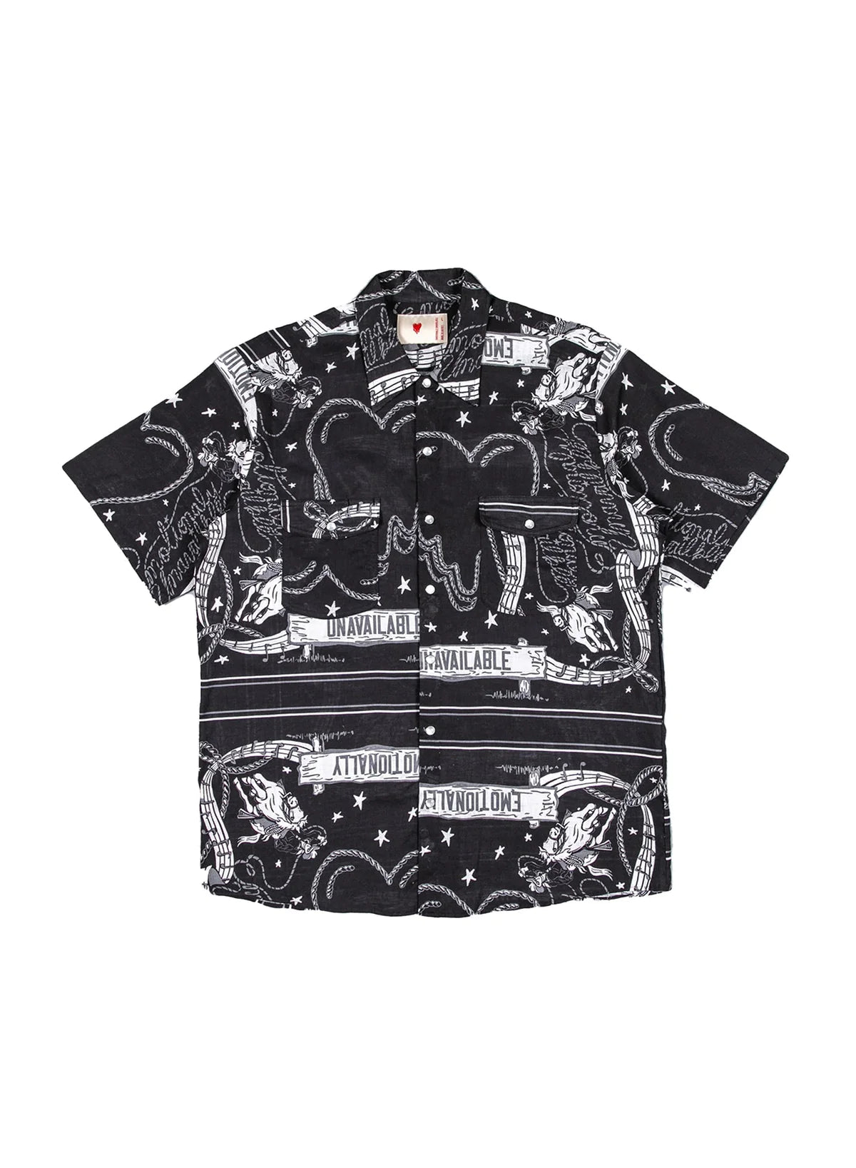 Emotionally Unavailable Rodeo Bandana Kurzarm-Button-Up