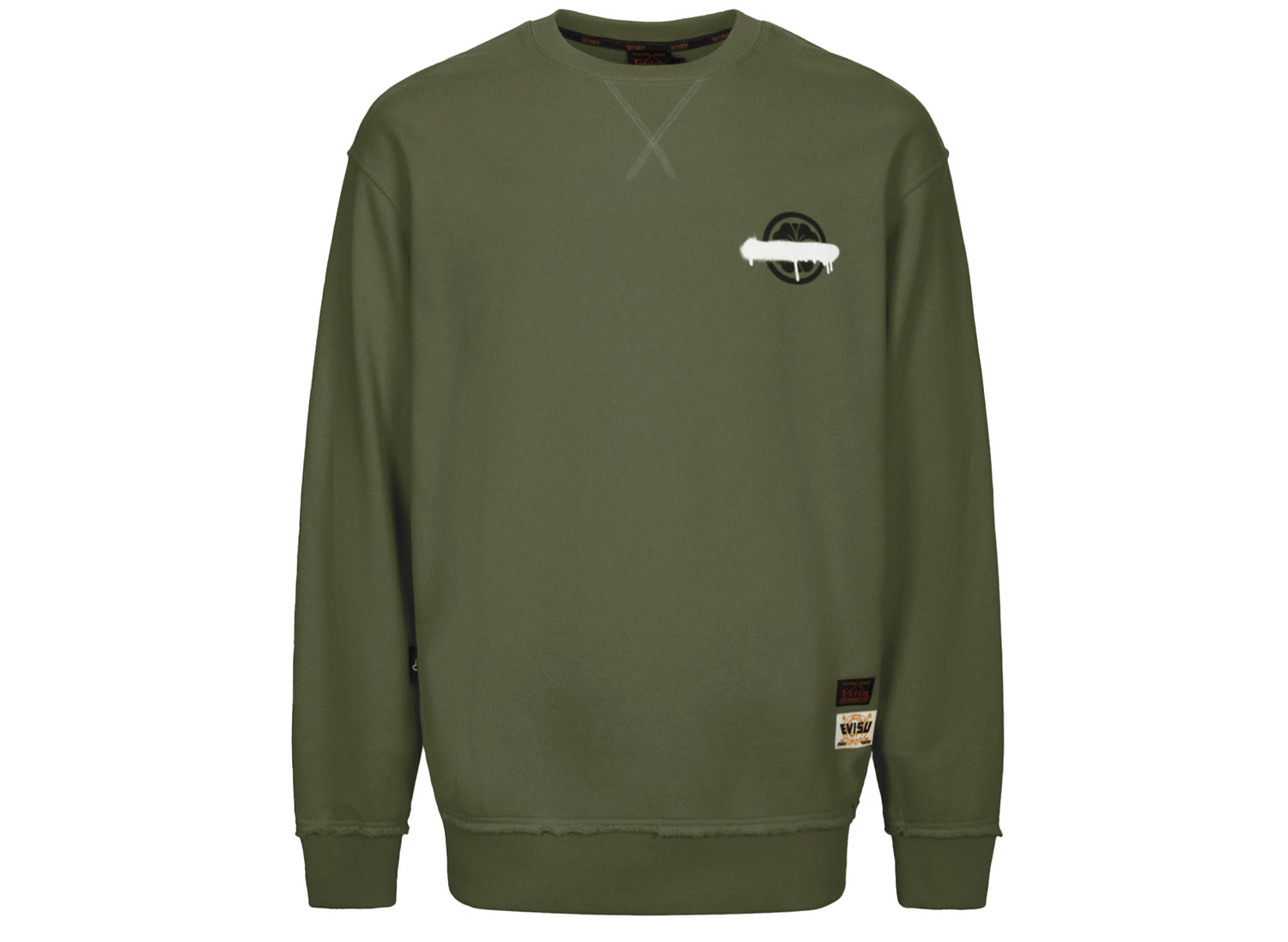 Evisu Graffiti Daicock & Kamon Print Relaxed Fit Crewneck in Green