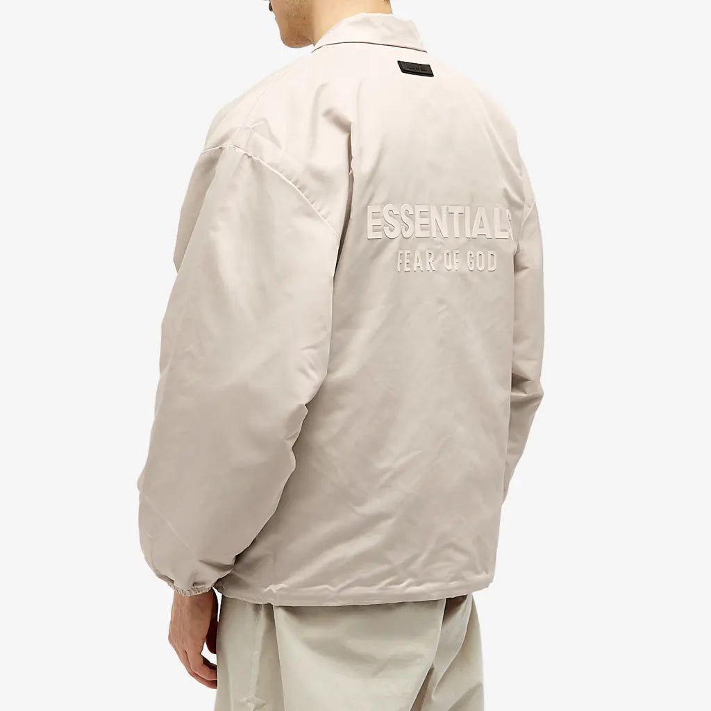 Fear of God Essentials Coaches Jacket in Silver Cloud - view 3
