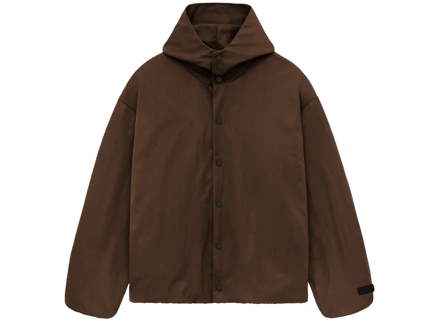 Fear of God Essentials Textured Nylon Hooded Coaches Jacket in Brown