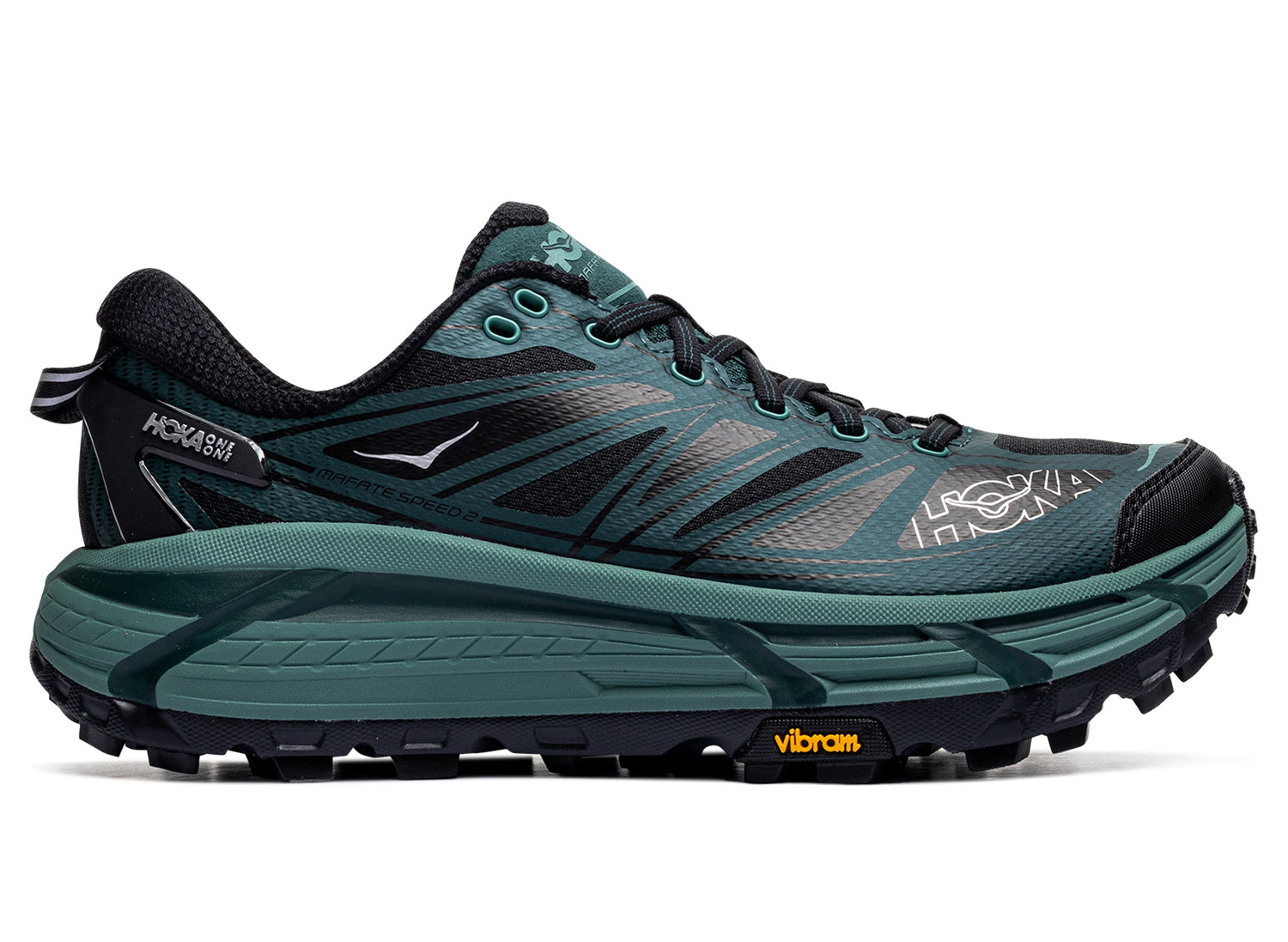 Unisex Hoka Mafate Speed 2 in Black / Bay Leaf