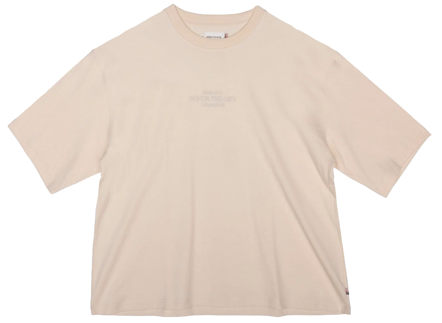 Honor the Gift Embroidered Box Tee in Bone