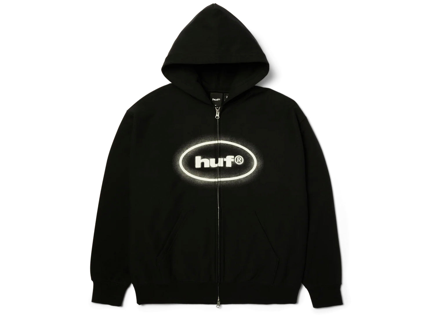 HUF x Mickey Spray FZ Hoodie in Black