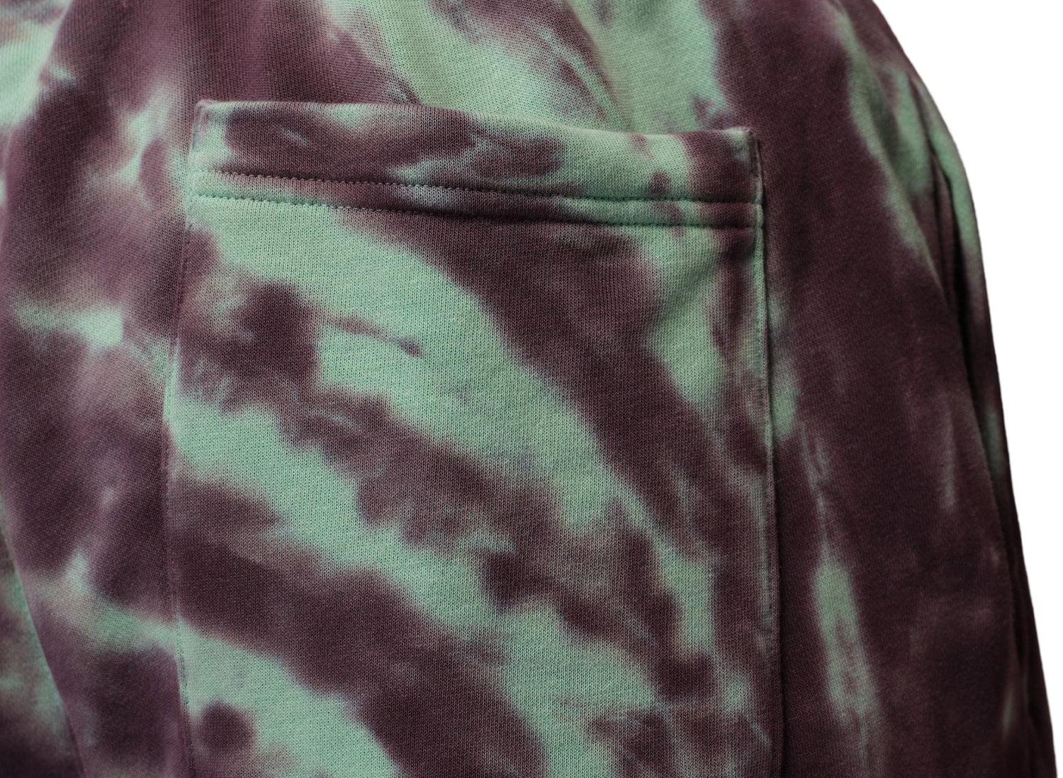 Jordan Brooklyn Fleece Tie-Dye Festival Short in Green Glow — view 5