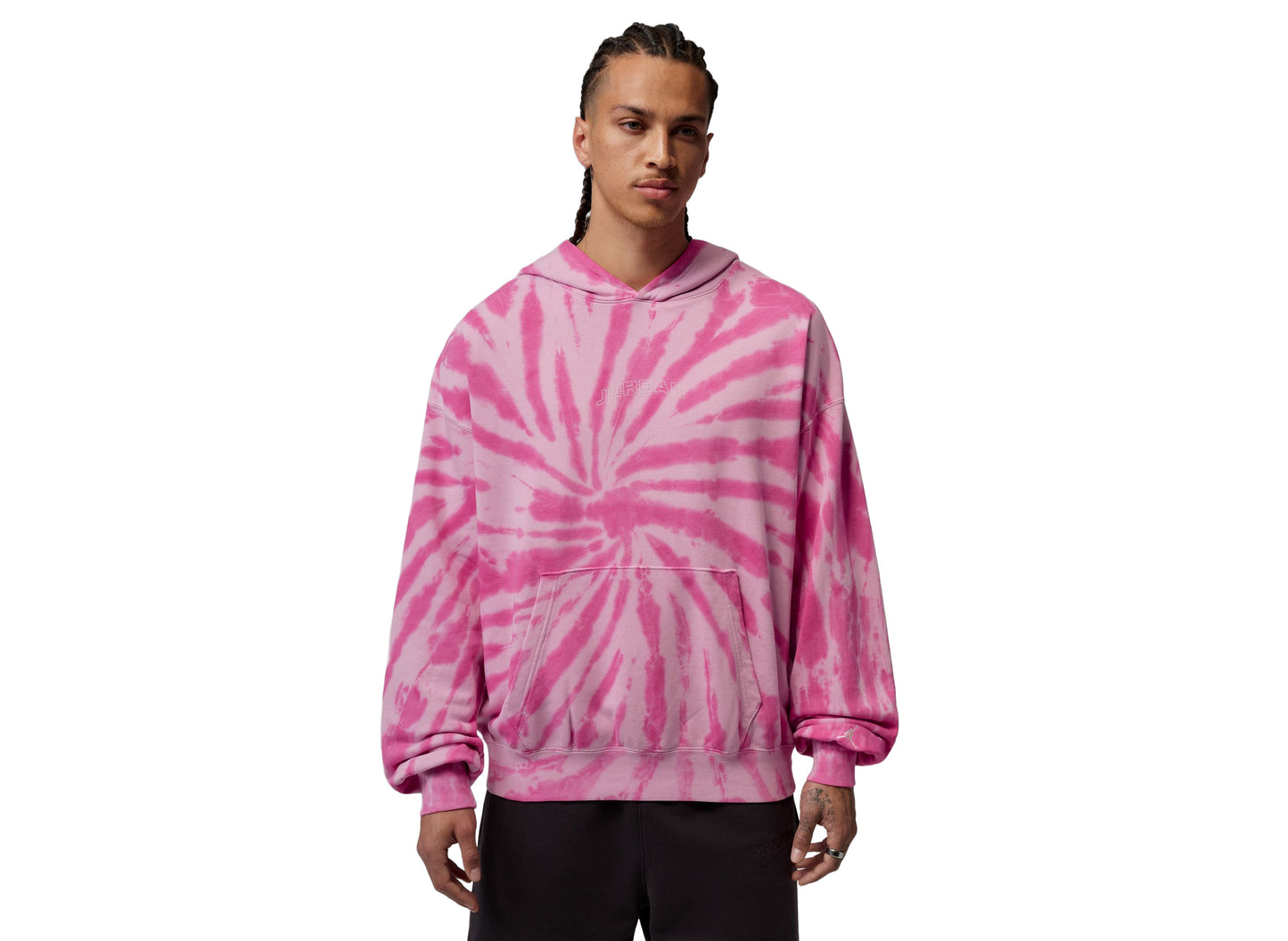 Jordan Brooklyn Fleece Tie-Dye Pullover Festival Hoodie in Iced Carmine — view 2