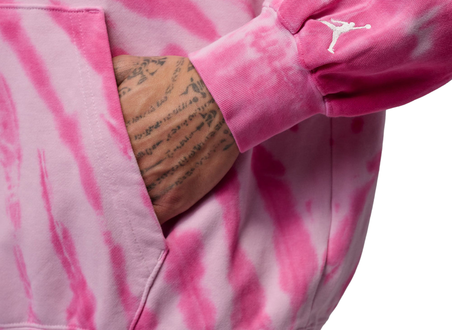 Jordan Brooklyn Fleece Tie-Dye Pullover Festival Hoodie in Iced Carmine — view 4