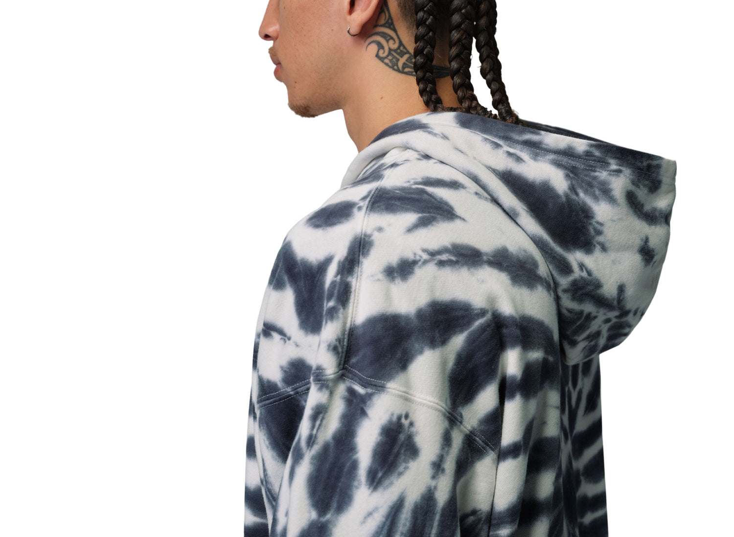 Jordan Brooklyn Fleece Tie-Dye Pullover Festival Hoodie in Sail — view 6