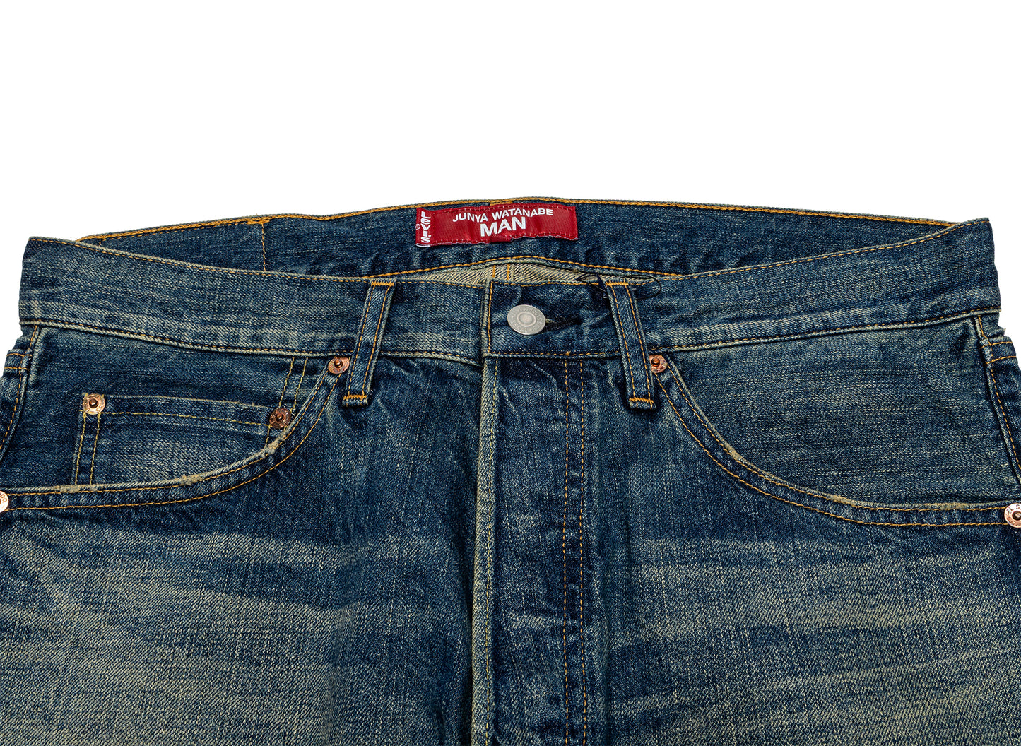Pantalones vaqueros Junya Watanabe de mezclilla color índigo
