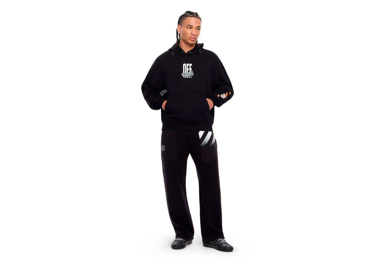 L/AB c/o Off-White™ Off Active Duct Tape Hoodie in Black