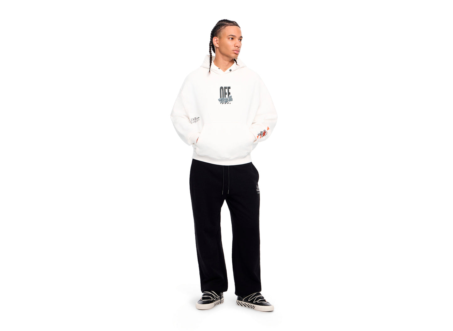 L/AB c/o Off-White™ Off Active Duct Tape Hoodie in White