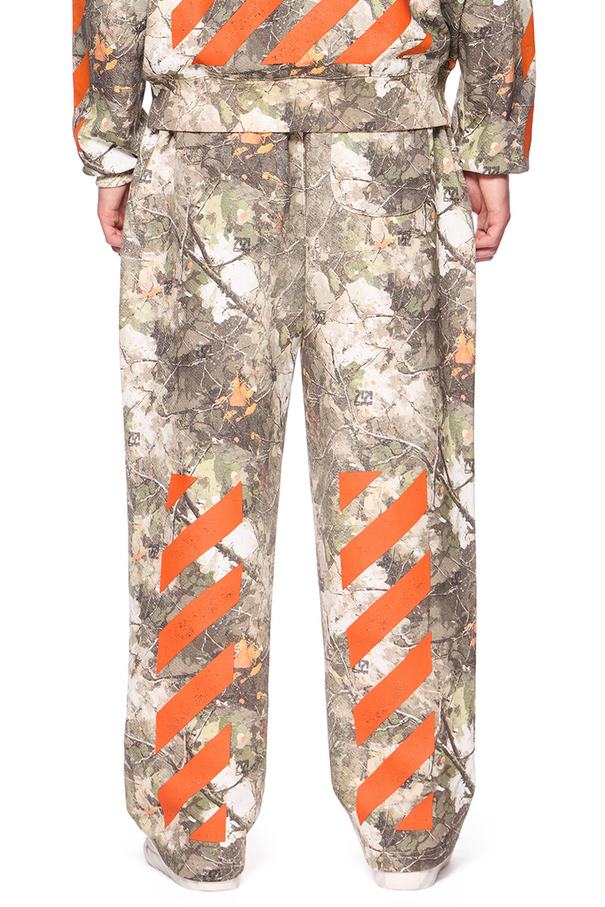 L/AB c/o Off-White Printed Camo Jogger, back on model