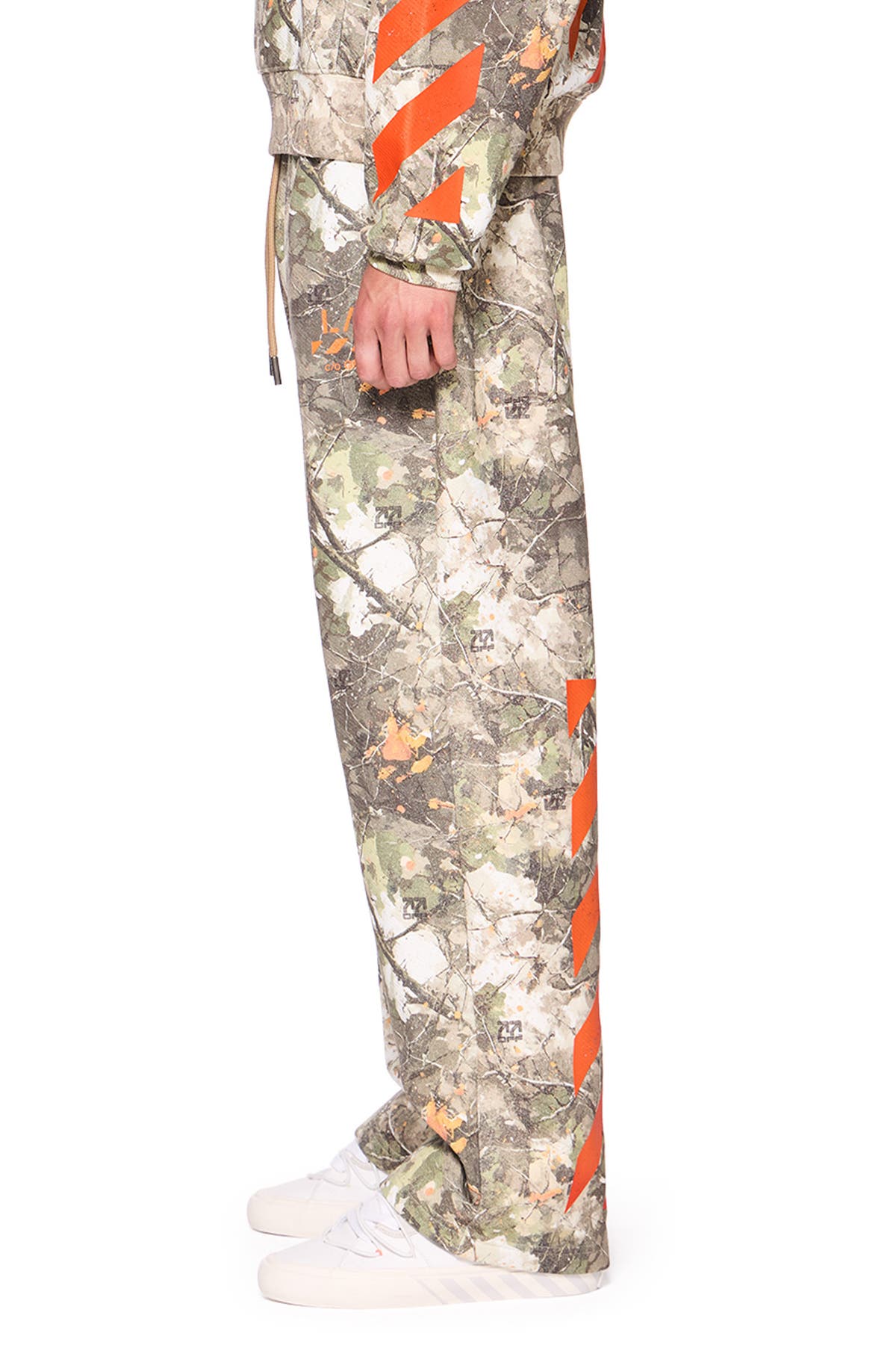 L/AB c/o Off-White Printed Camo Jogger, side on model