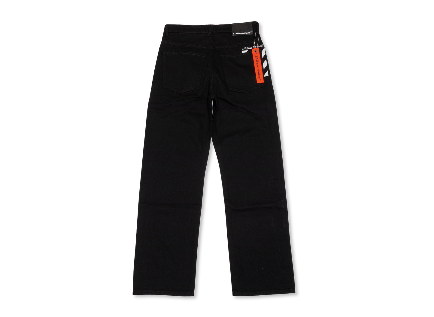L/AB c/o Off-White™ Straight Fit Piped Denim in Black