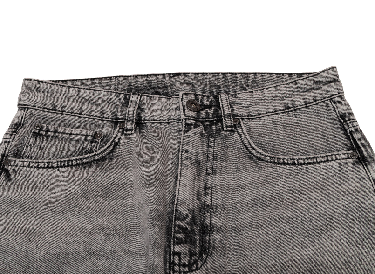 L/AB c/o Off-White™ Straight Fit Piped Denim in Smoke Fade