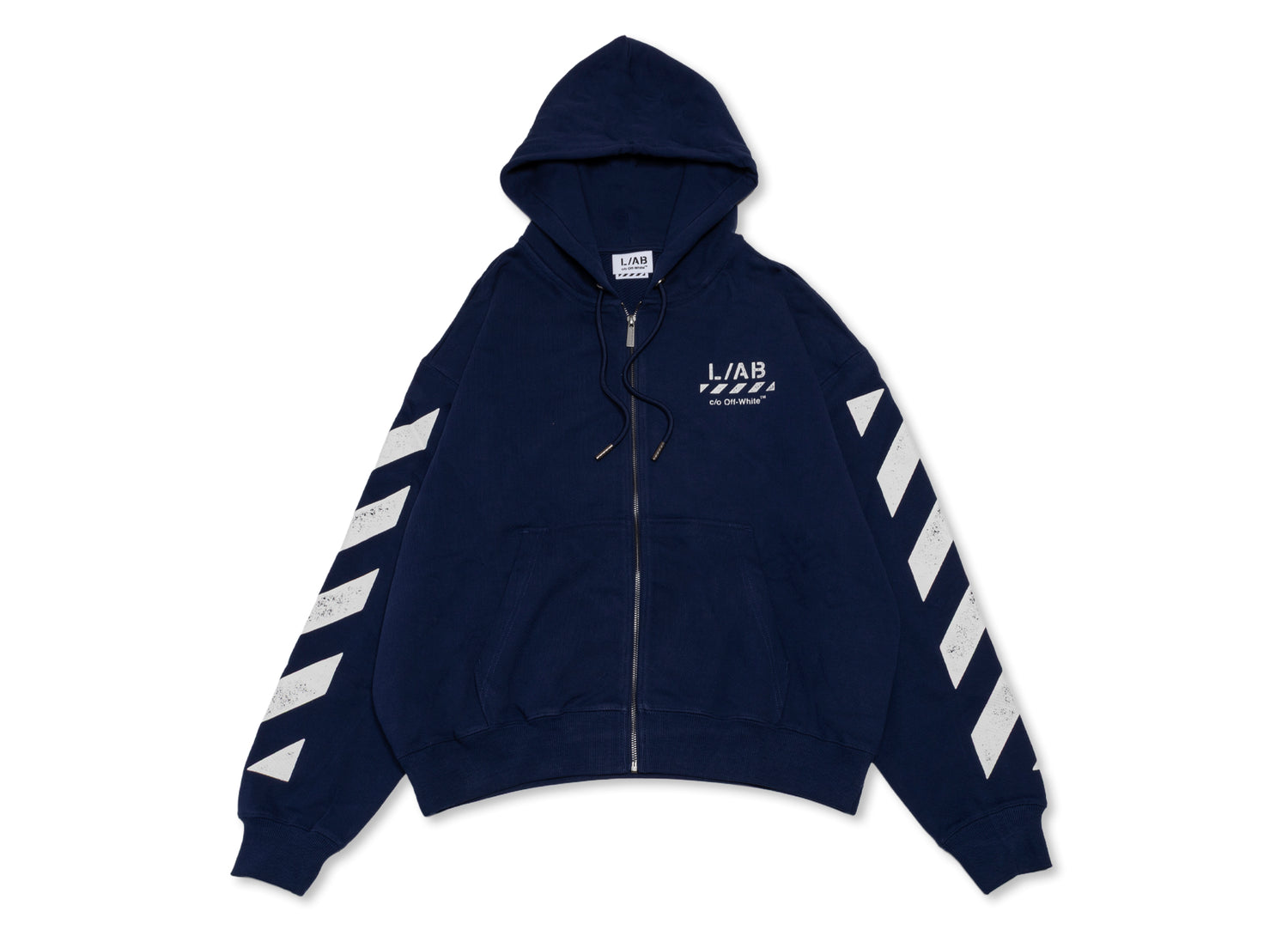 L/AB c/o Off-White™ Diag Full Zip Hoodie in Marine