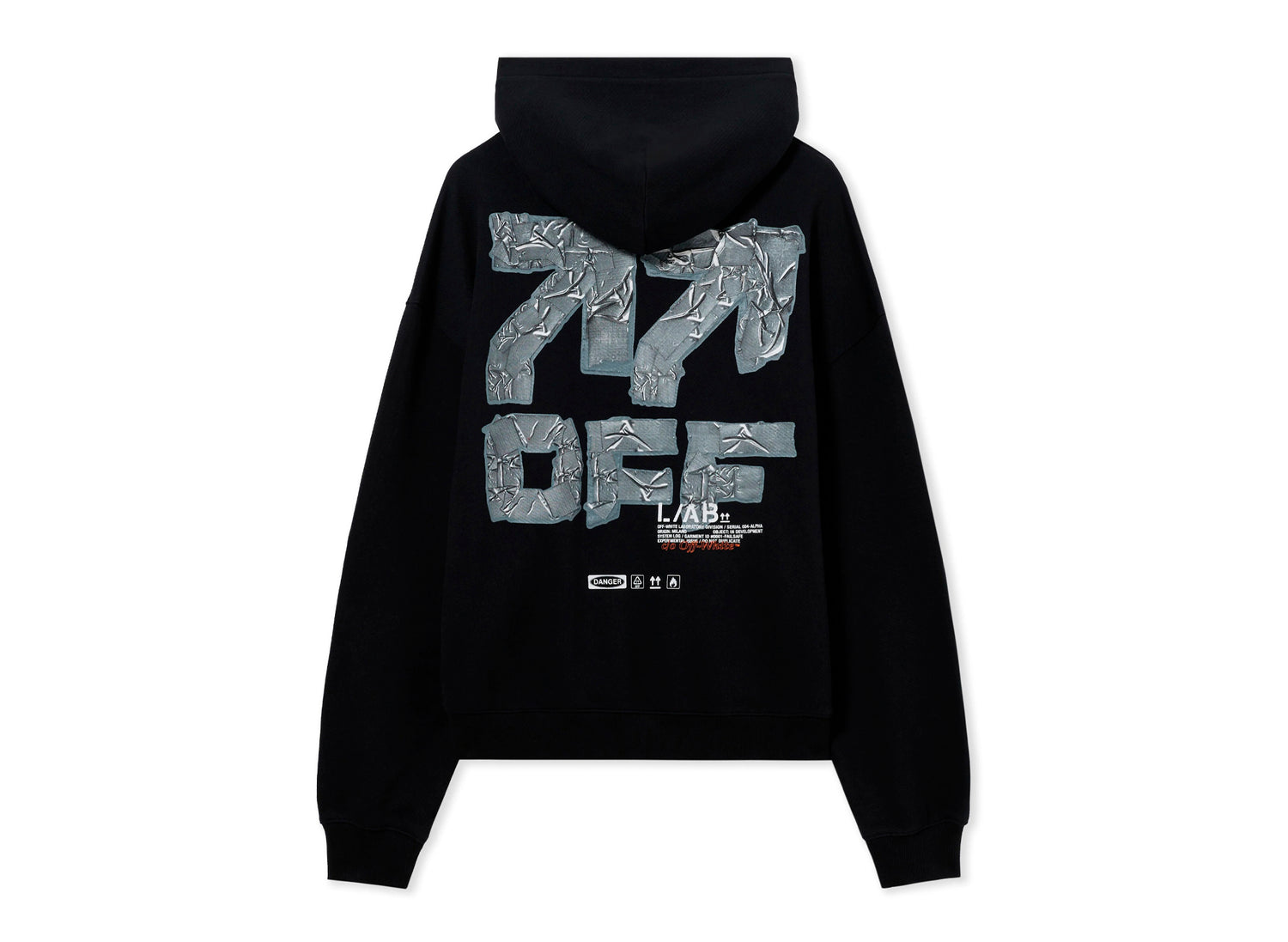 L/AB c/o Off-White™ Off Active Duct Tape Hoodie in Black - view 2