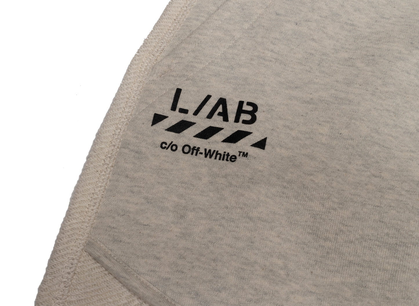 L/AB c/o Off-White Reverse Fleece Sweatpants in Oatmeal Heather, men's sweatpants, view 2