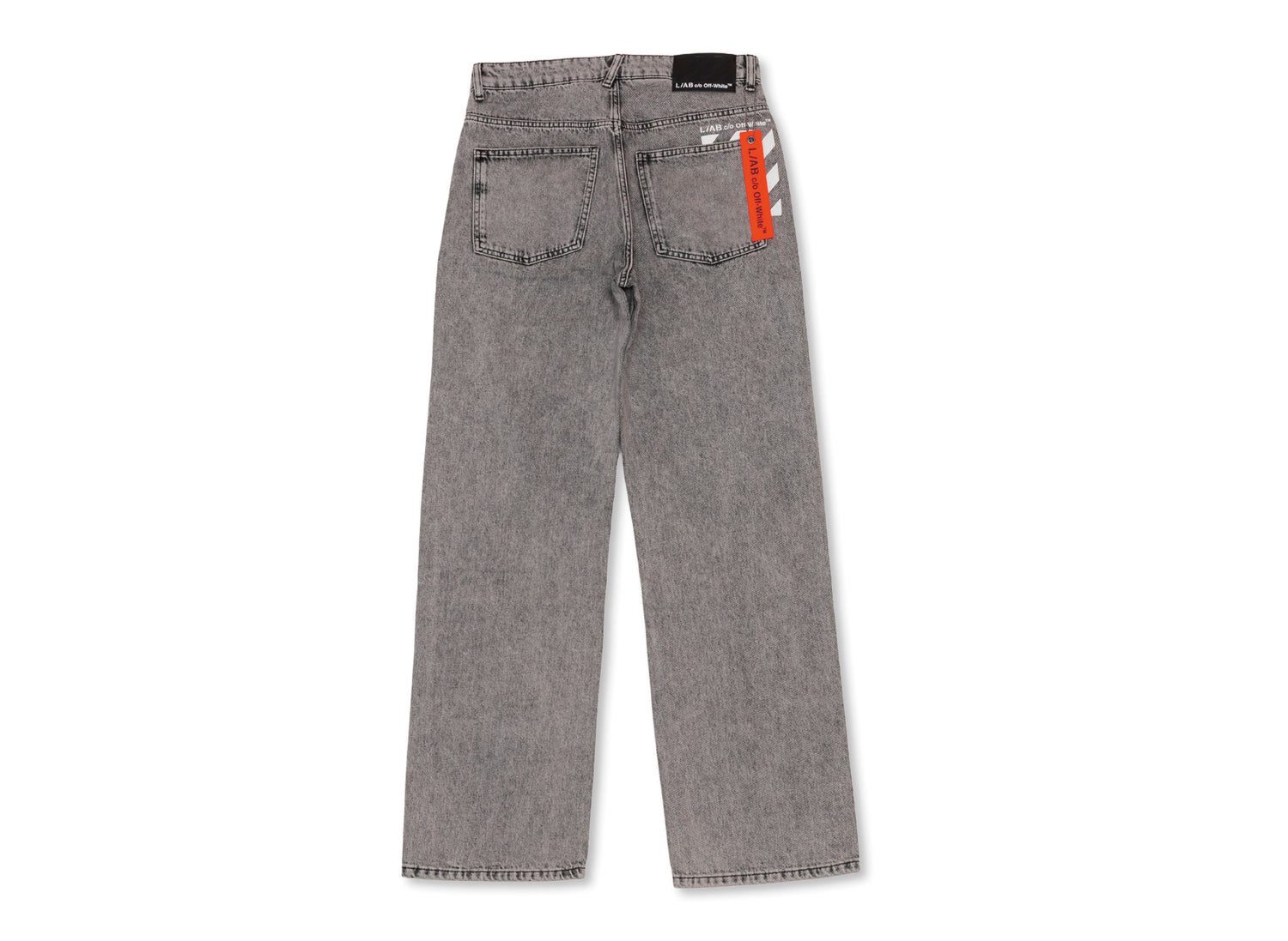 L/AB c/o Off-White™ Straight Fit Piped Denim in Smoke Fade - view 2
