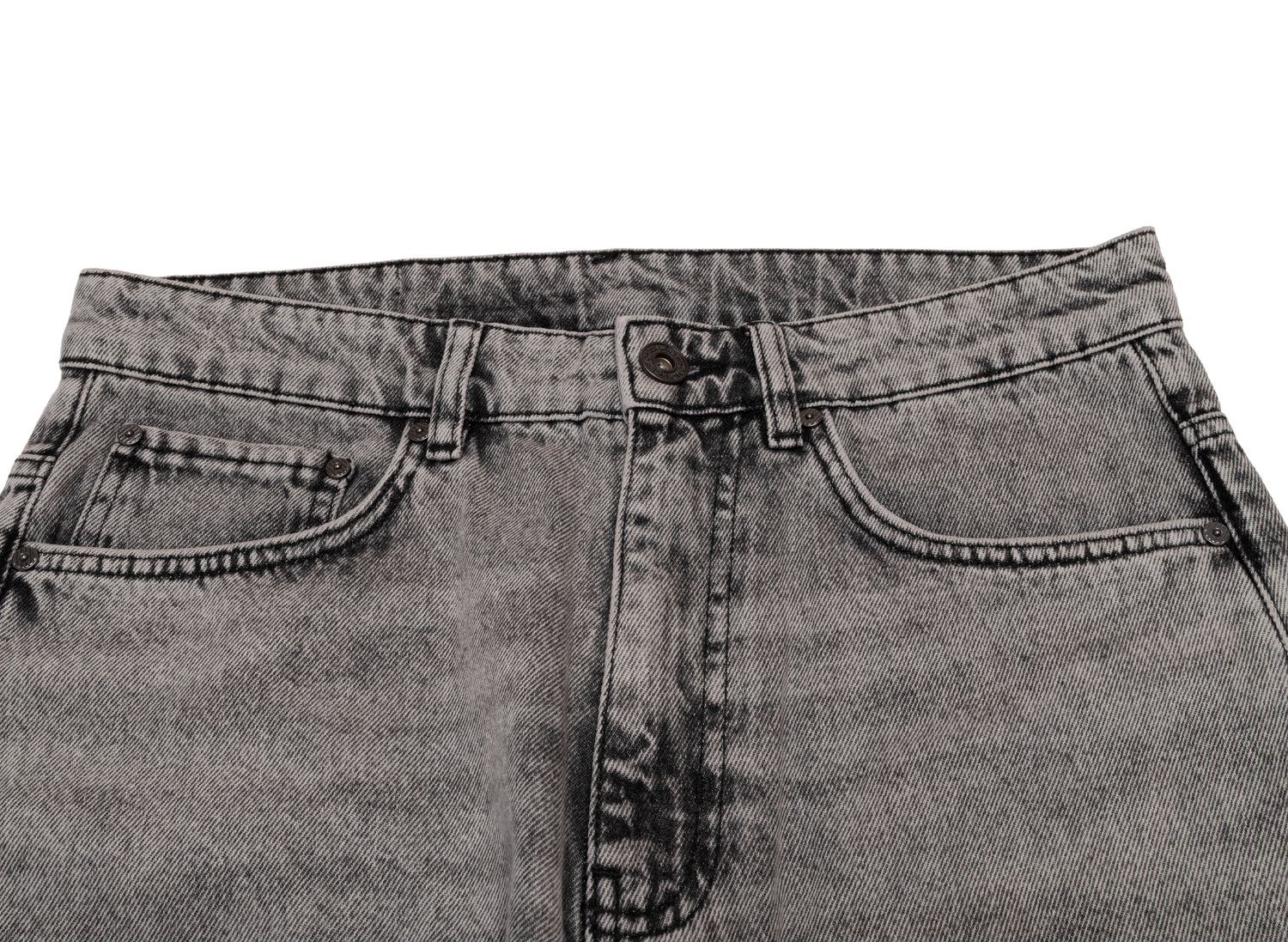 L/AB c/o Off-White™ Straight Fit Piped Denim in Smoke Fade - view 3
