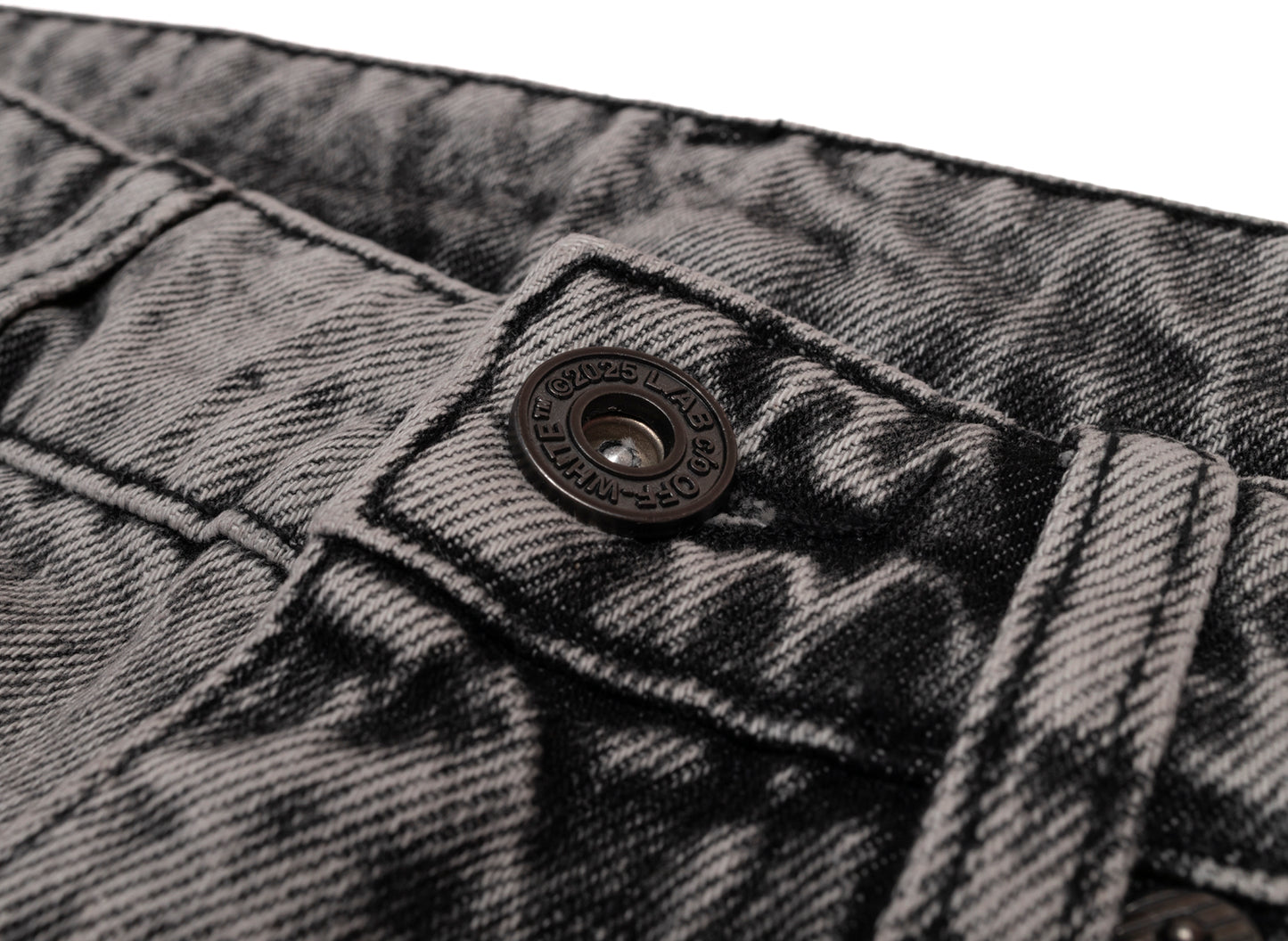 L/AB c/o Off-White™ Straight Fit Piped Denim in Smoke Fade - view 5
